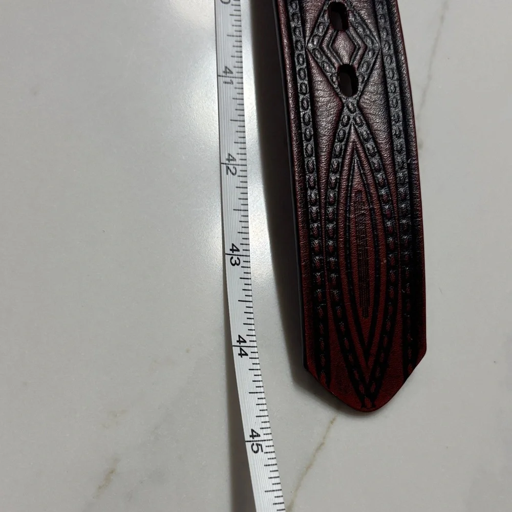 Wrangler Dark Brown Leather Belt with Gold Buckle